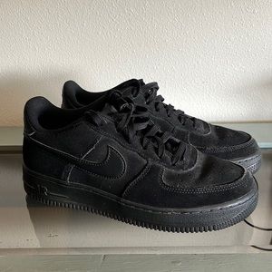 Black suede Nike Air Force 1s